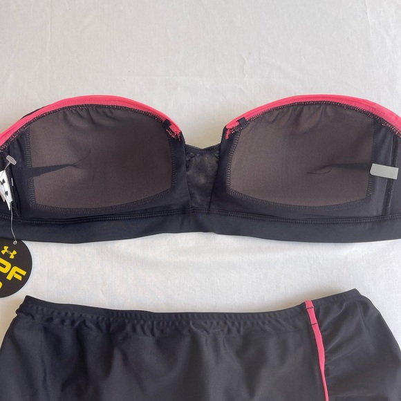 NWT 2 Piece Under Armour Bathing Suit Bikini Swim Set UPF 30 UA Fitted - M Black - Picture 6 of 9